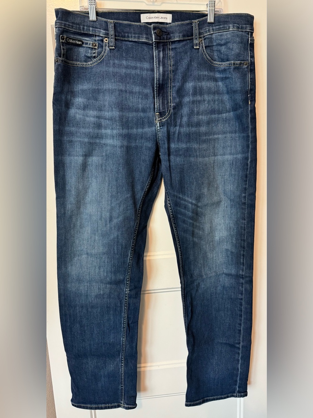 Calvin Klein Jeans Slim Straight Fit Dark Wash Stretch Denim W38x30 Men's